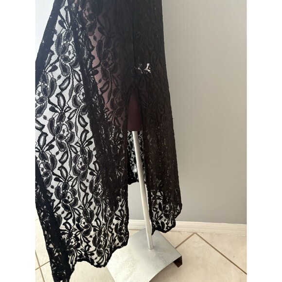 LuLaRoe Lace Open Front Duster Size S Black Cardigan Vest Rave Festival Witchy - Picture 5 of 14